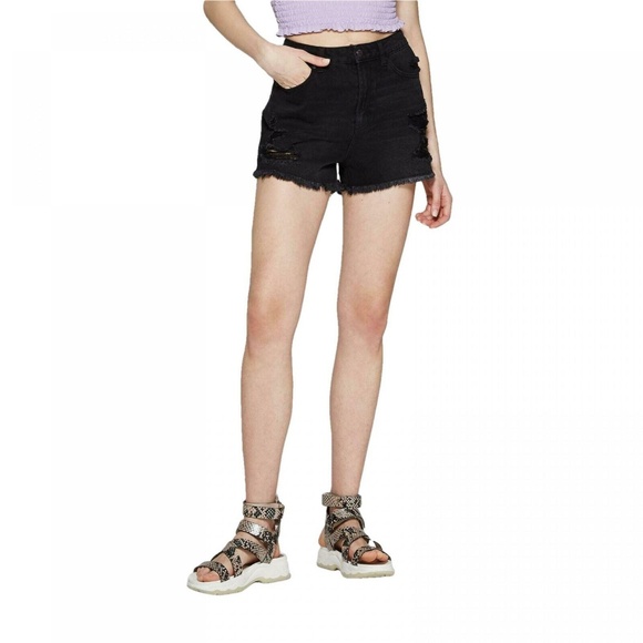Wild Fable Destructed Mom Jean Shorts 